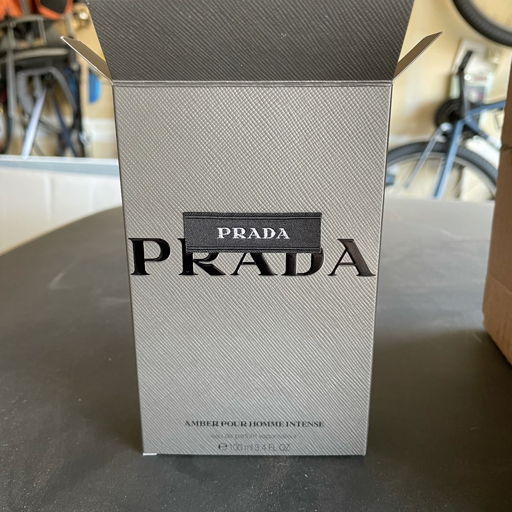 3.4oz 'Prada pour homme intense amber'. Authentic cologne.